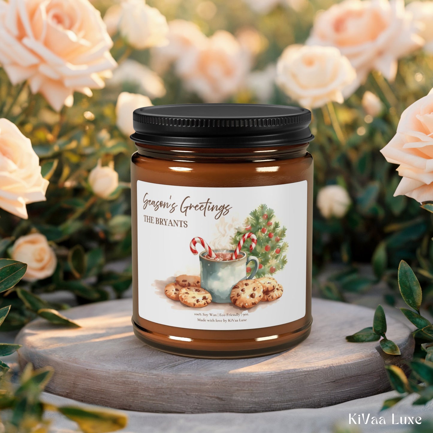 Season’s Greetings Candle – Personalized Christmas Gift