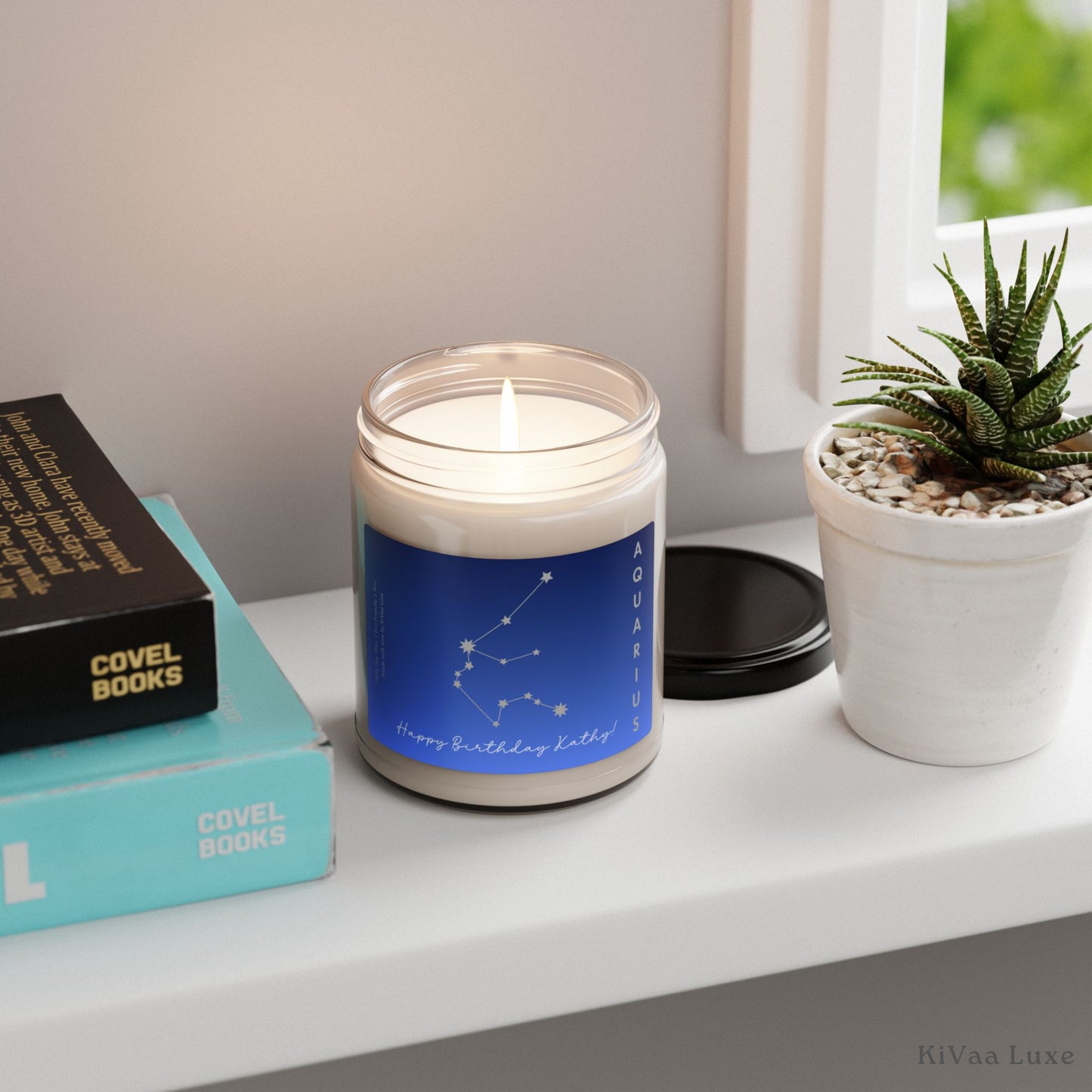 Personalized Zodiac Horoscope Birthday Candle - Aquarius