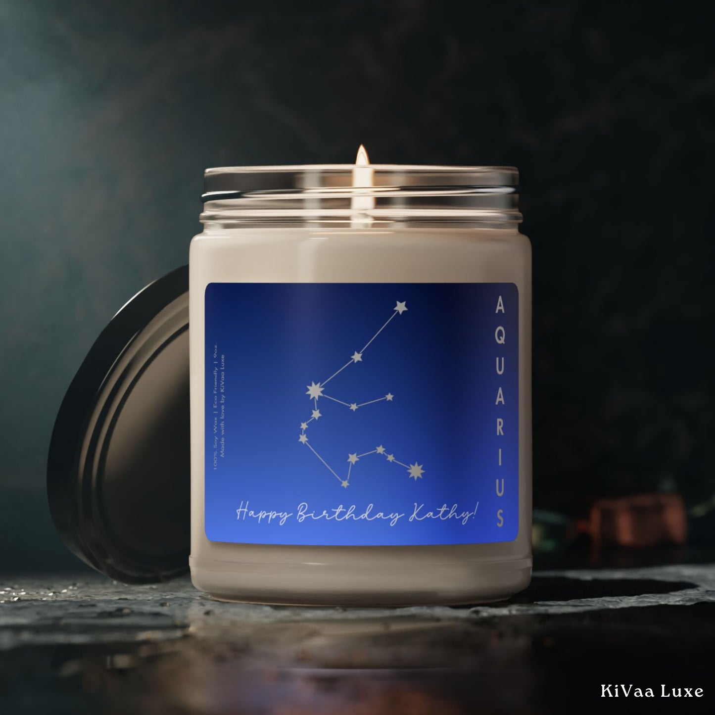 Personalized Zodiac Horoscope Birthday Candle - Aquarius