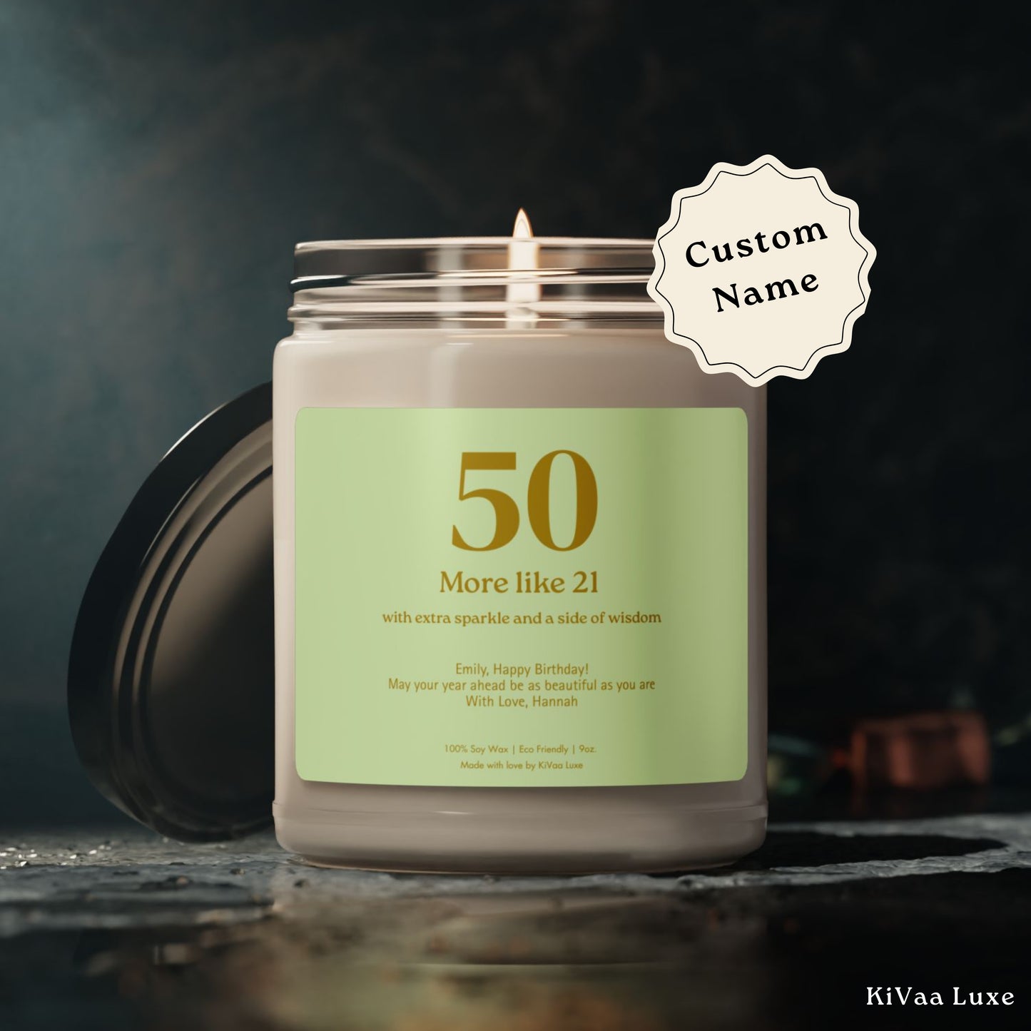 Personalized Funny 50th Birthday Gift Candle