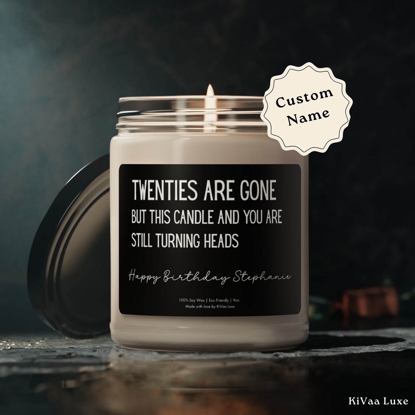 Personalized 30th Birthday Candle Gift - 'Twenties are gone'