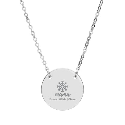 Personalized Engraved Christmas Mama Necklace – Snowflake