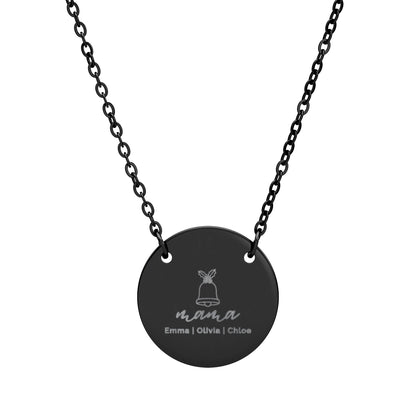 Personalized Engraved Christmas Mama Necklace – Bell Pendant