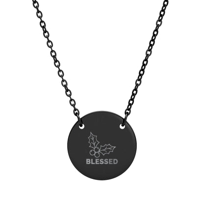 Christmas Engraved Necklace - Holiday Word Pendants