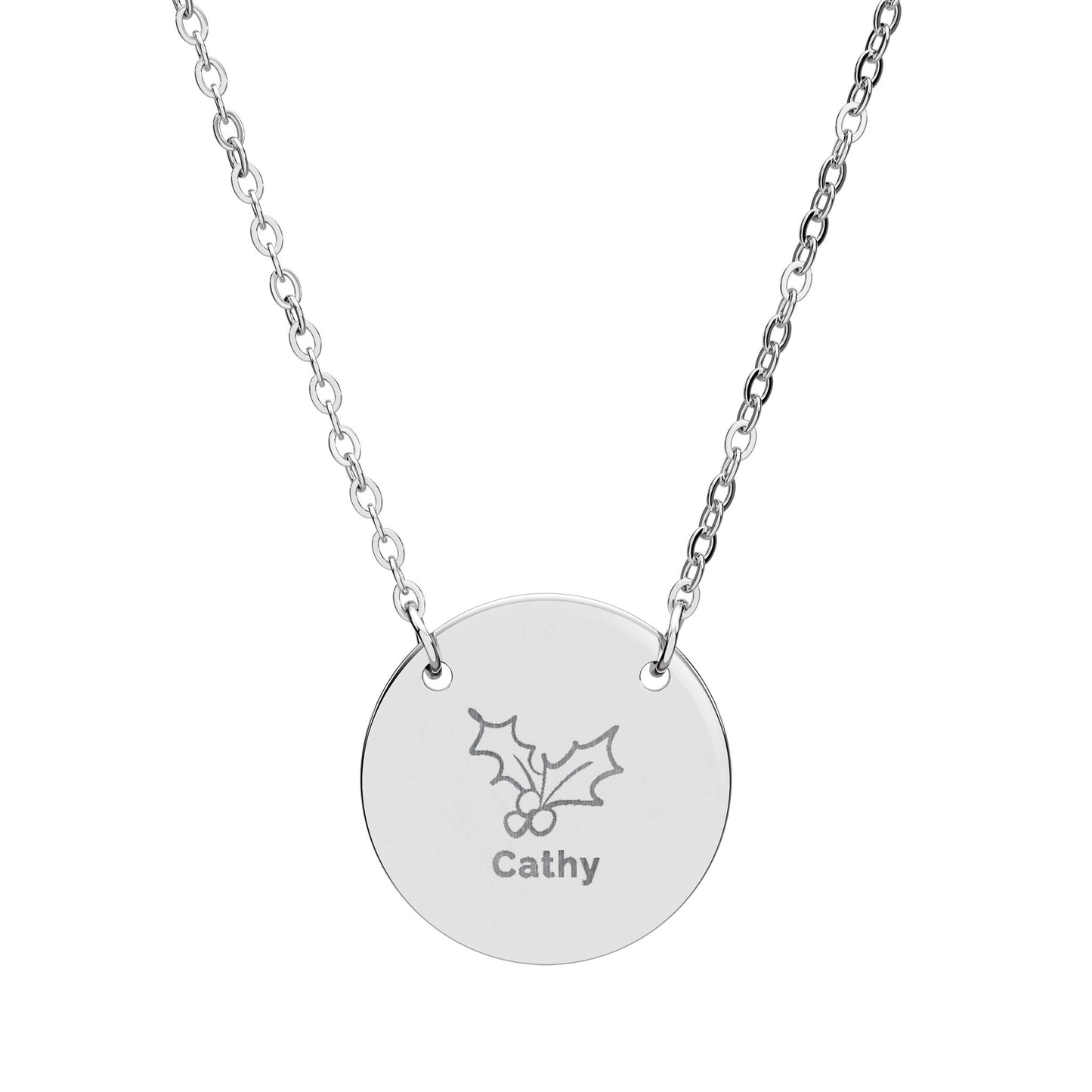 Personalized Engraved Birth Flower Necklace