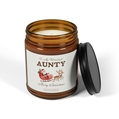 Aunty Christmas Candle Gift • Santa & Reindeer Holiday Gift