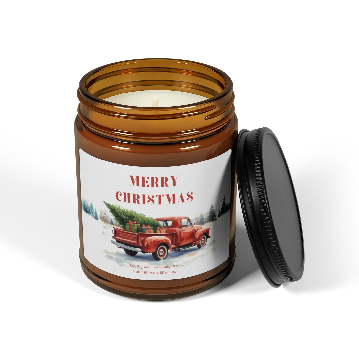 Merry Christmas Candle – Red Truck Christmas Candle Gift