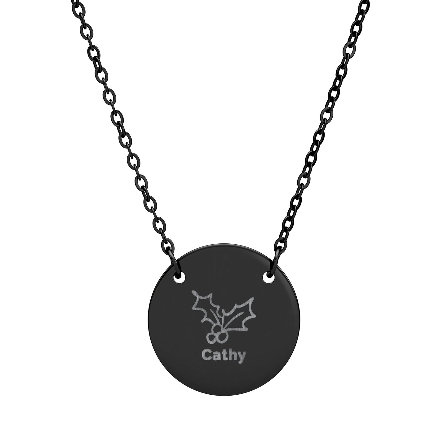 Personalized Engraved Birth Flower Necklace