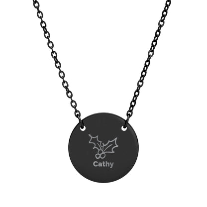 Personalized Engraved Birth Flower Necklace
