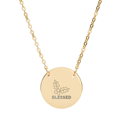 Christmas Engraved Necklace - Holiday Word Pendants