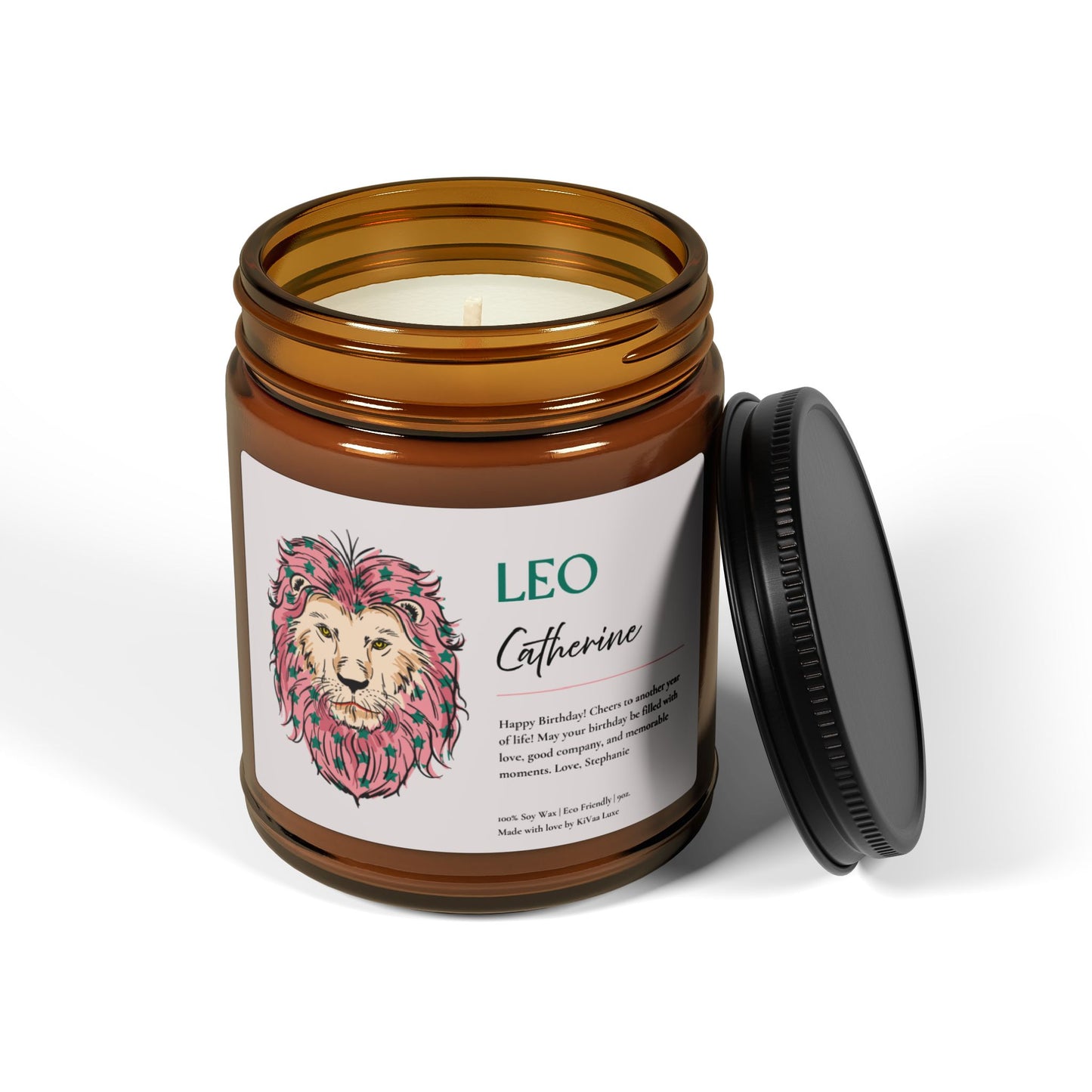 Personalized Zodiac Colorful Birthday Gift For Her Candle - Leo