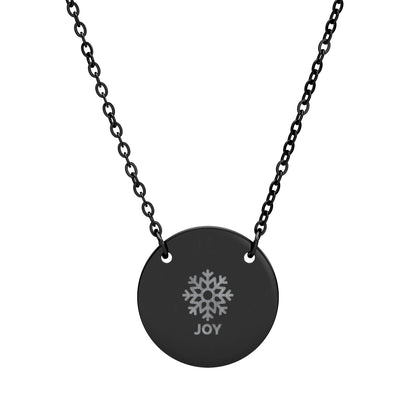 Christmas Engraved Necklace - Holiday Word Pendants