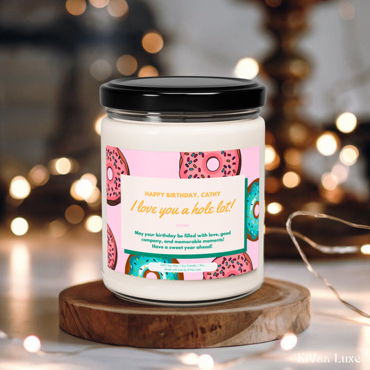 Personalized Donut Design Birthday Gift Candle