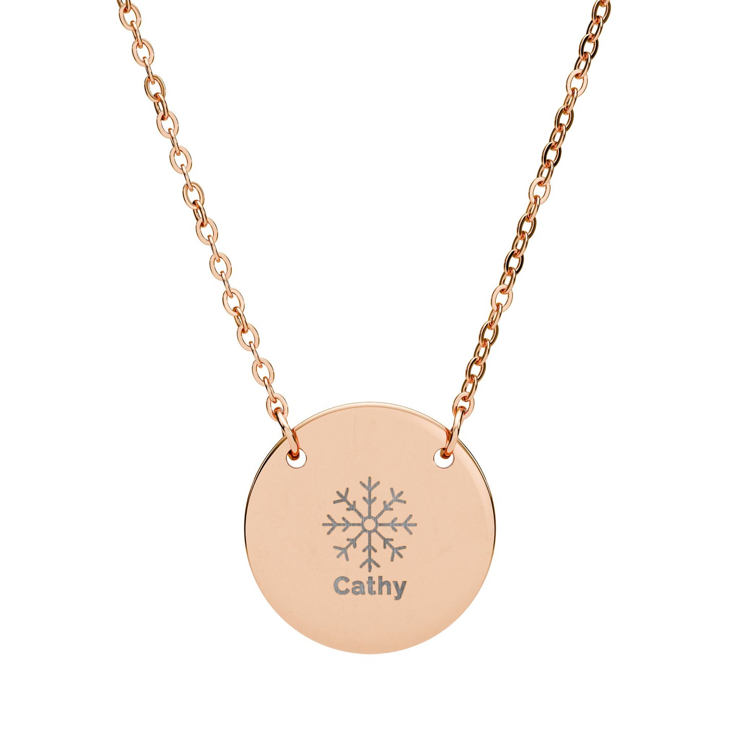 Personalized Minimal Engraved Snowflake Necklace
