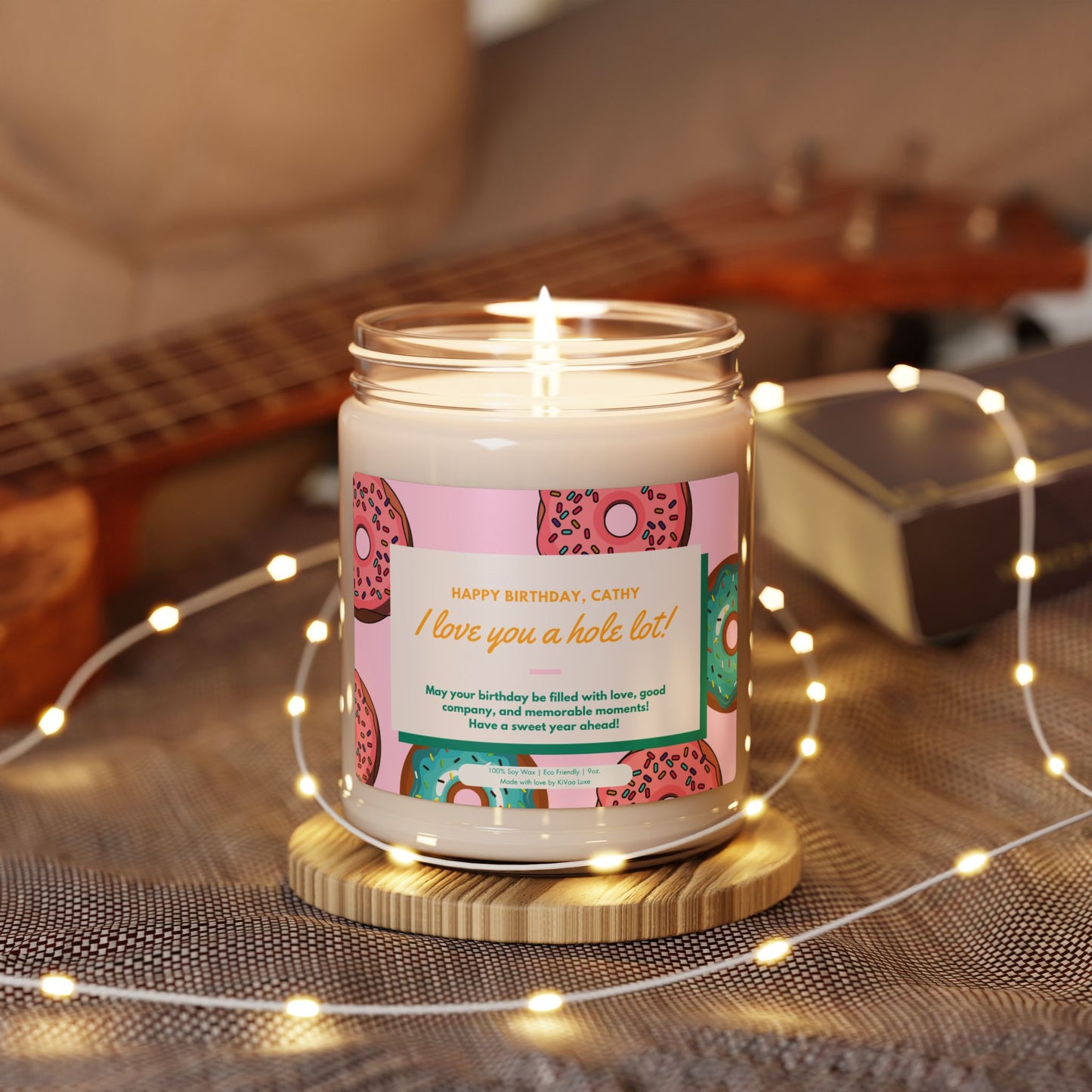 Personalized Donut Design Birthday Gift Candle