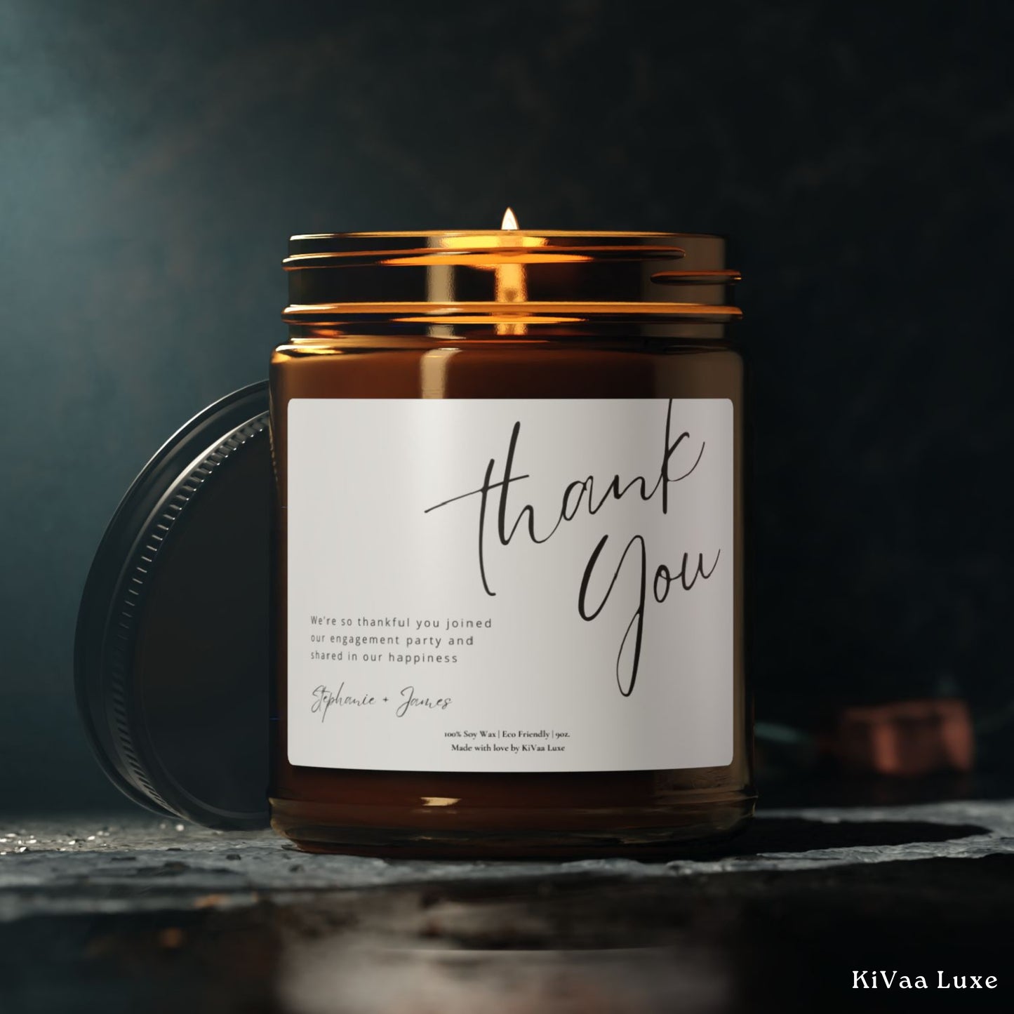 Thank You Gift for Engagement Favors Personalized Candle