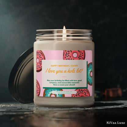 Personalized Donut Design Birthday Gift Candle