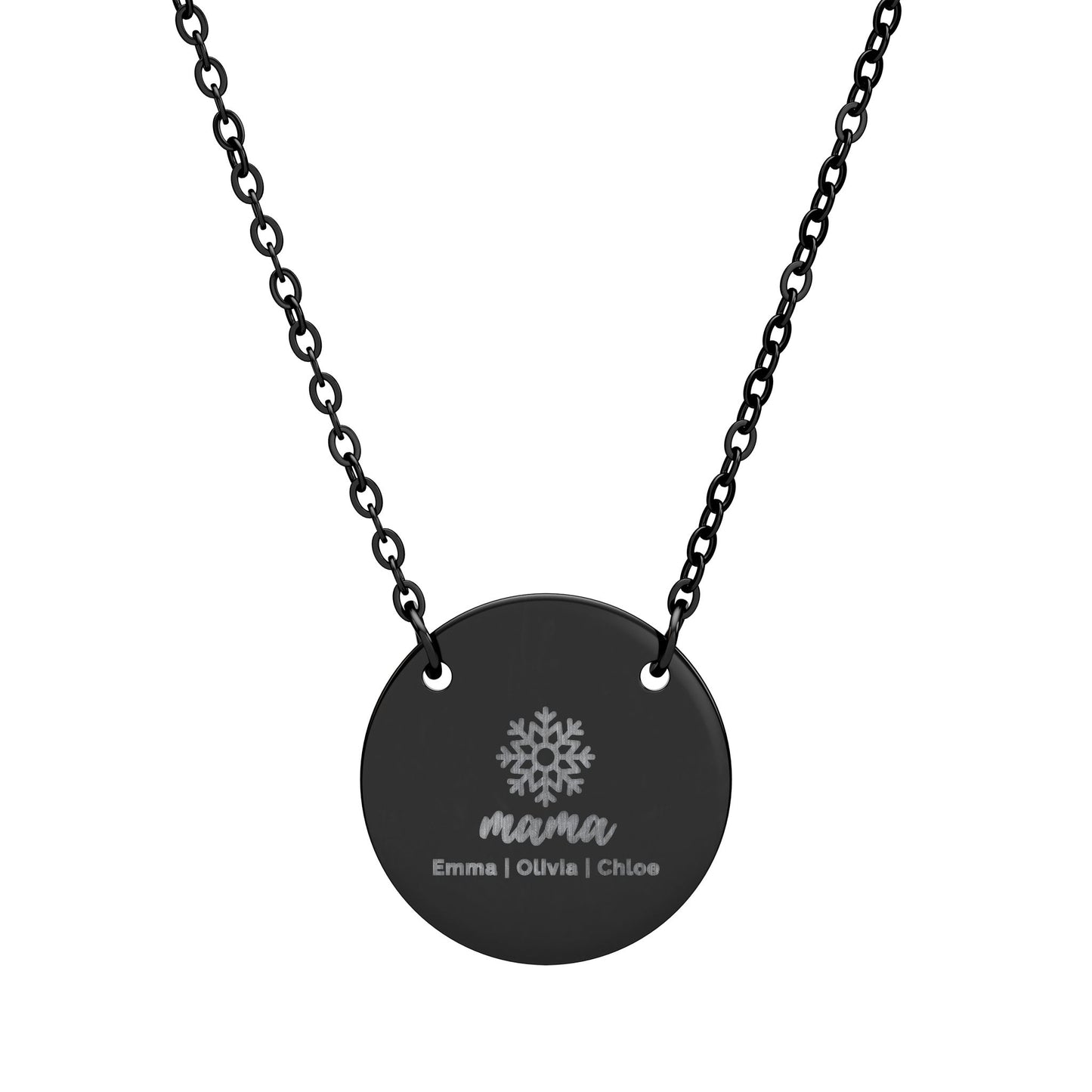 Personalized Engraved Christmas Mama Necklace – Snowflake