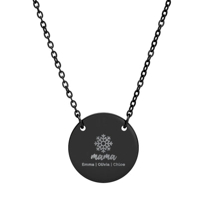 Personalized Engraved Christmas Mama Necklace – Snowflake