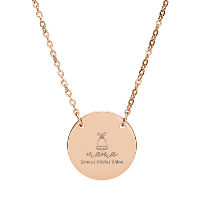 Personalized Engraved Christmas Mama Necklace – Bell Pendant