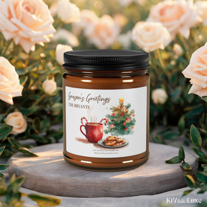 Season’s Greetings Candle – Personalized Christmas Candle Gift