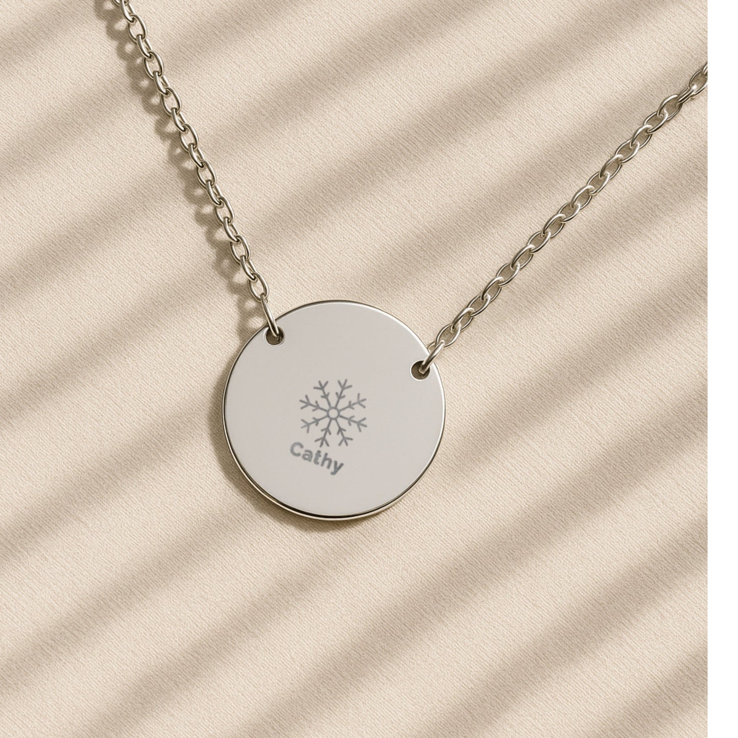 Personalized Minimal Engraved Snowflake Necklace