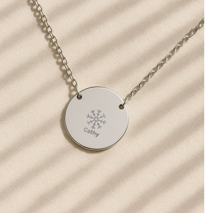 Personalized Minimal Engraved Snowflake Necklace