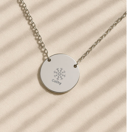 Personalized Minimal Engraved Snowflake Necklace