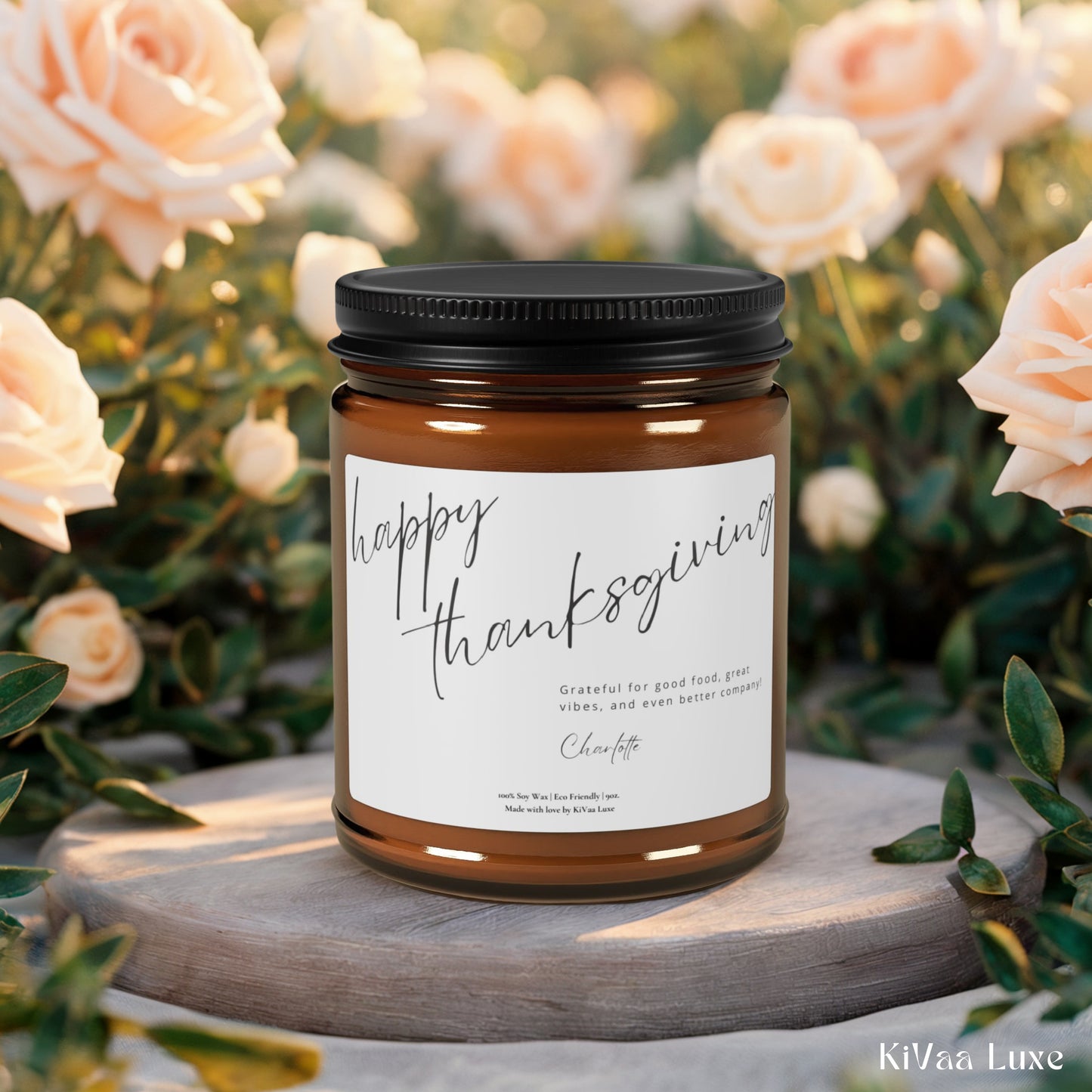Personalized Happy Thanksgiving Candle