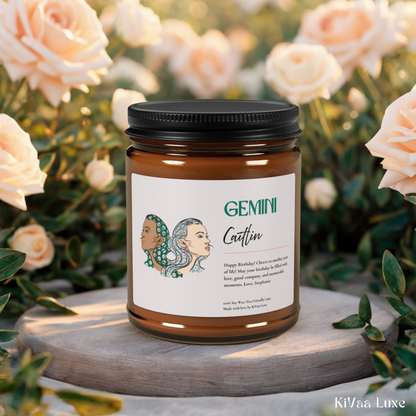 Personalized Zodiac Colorful Birthday Gift For Her Candle - Gemini