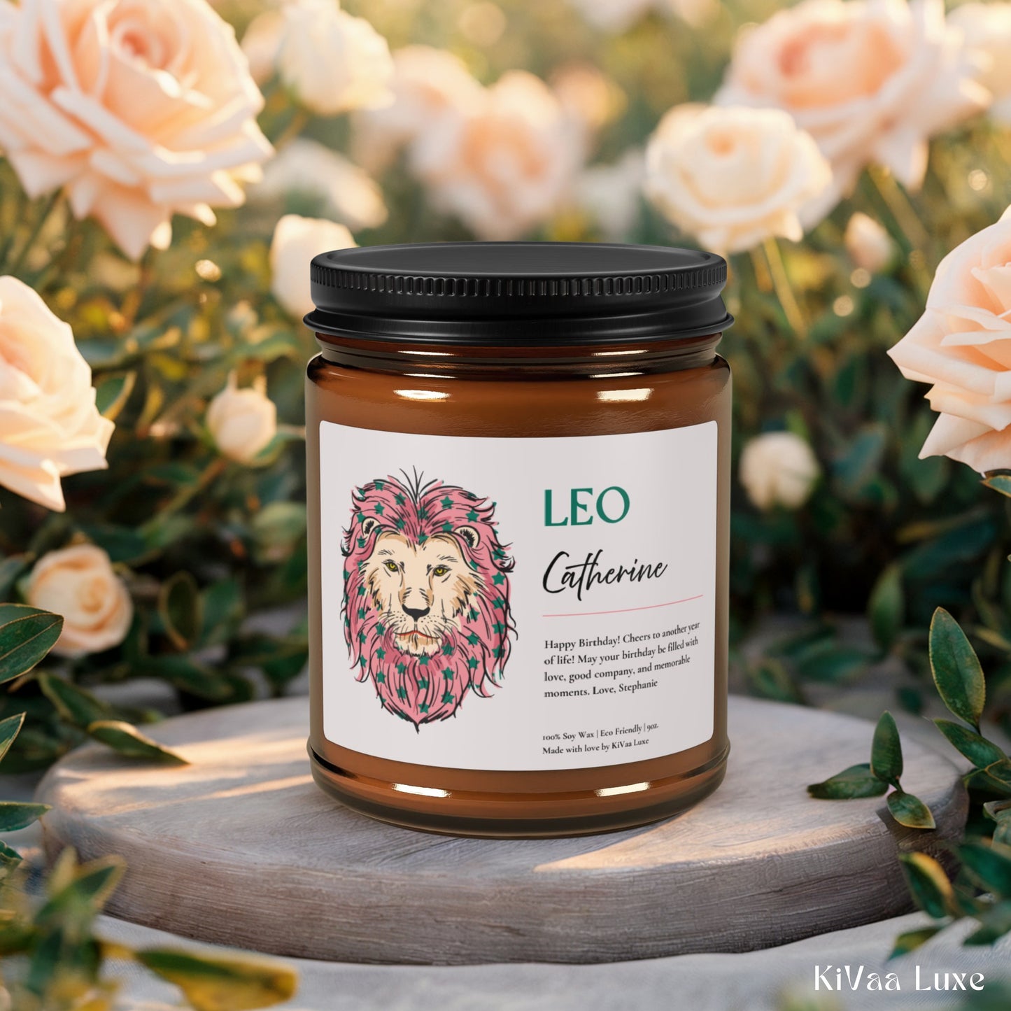 Personalized Zodiac Colorful Birthday Gift For Her Candle - Leo