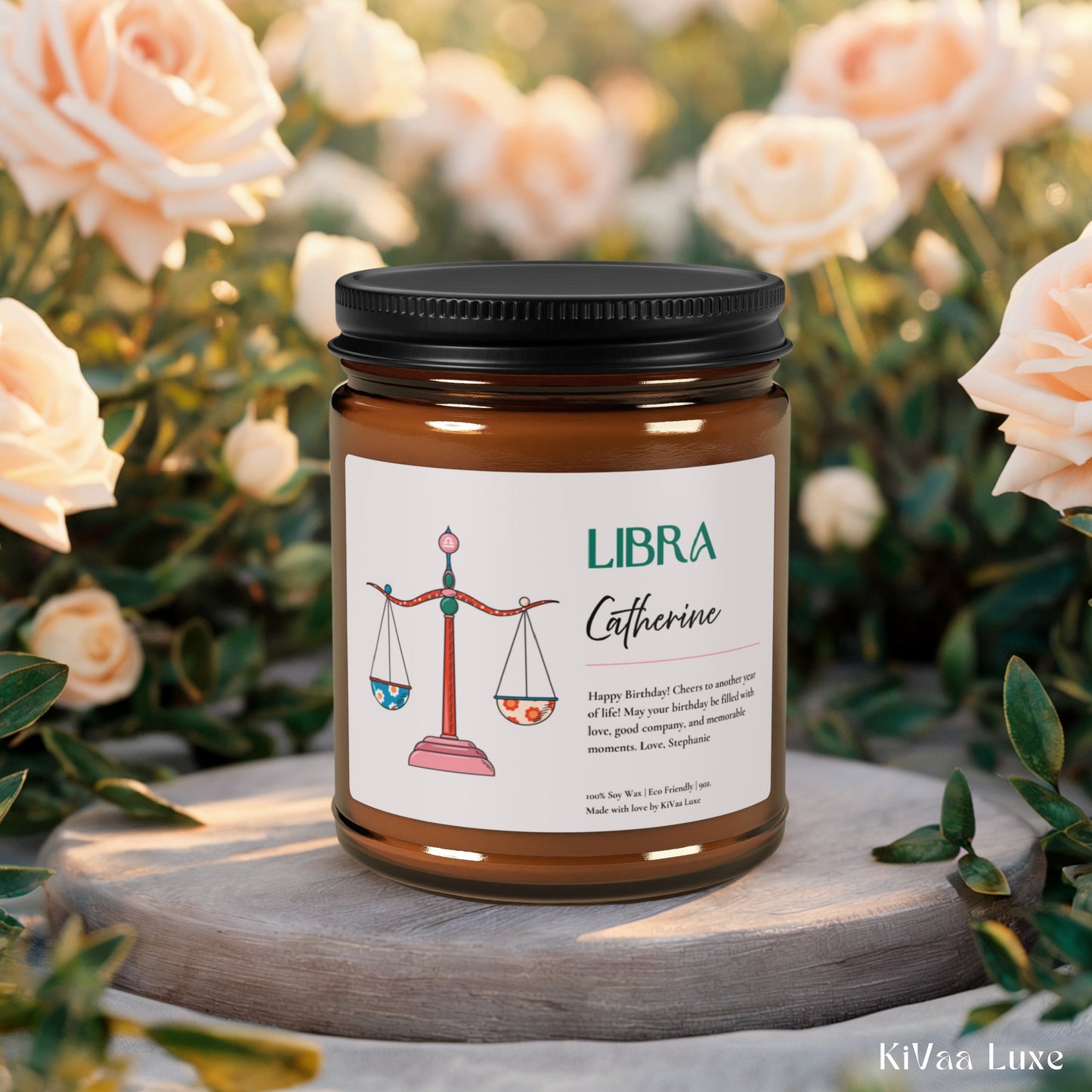 Personalized Zodiac Colorful Birthday Gift For Her Candle - Libra