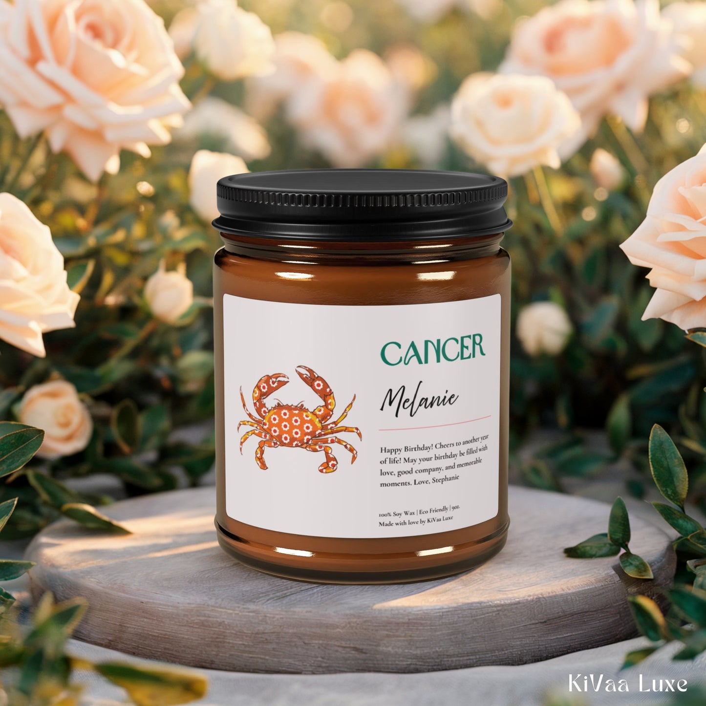 Personalized Zodiac Colorful Birthday Gift For Her Candle - Cancer