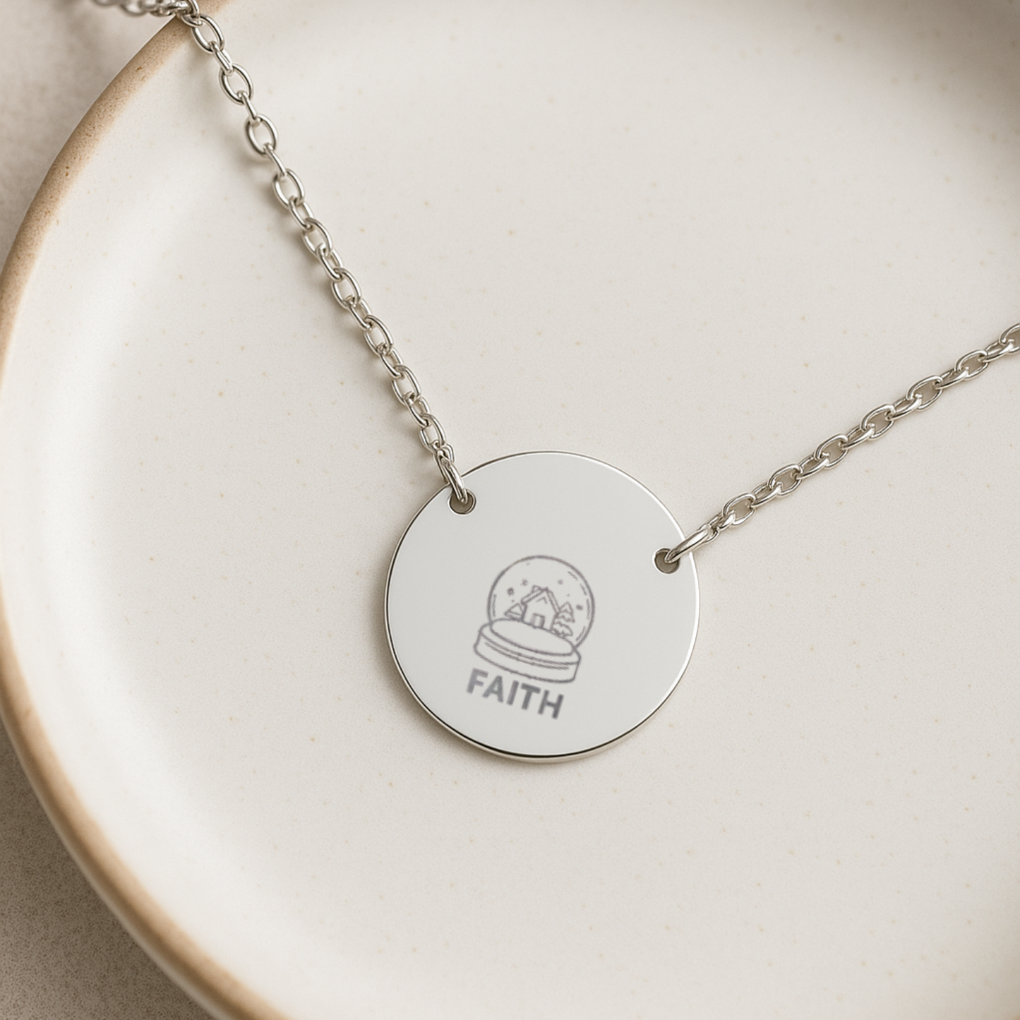 Christmas Engraved Necklace - Holiday Word Pendants