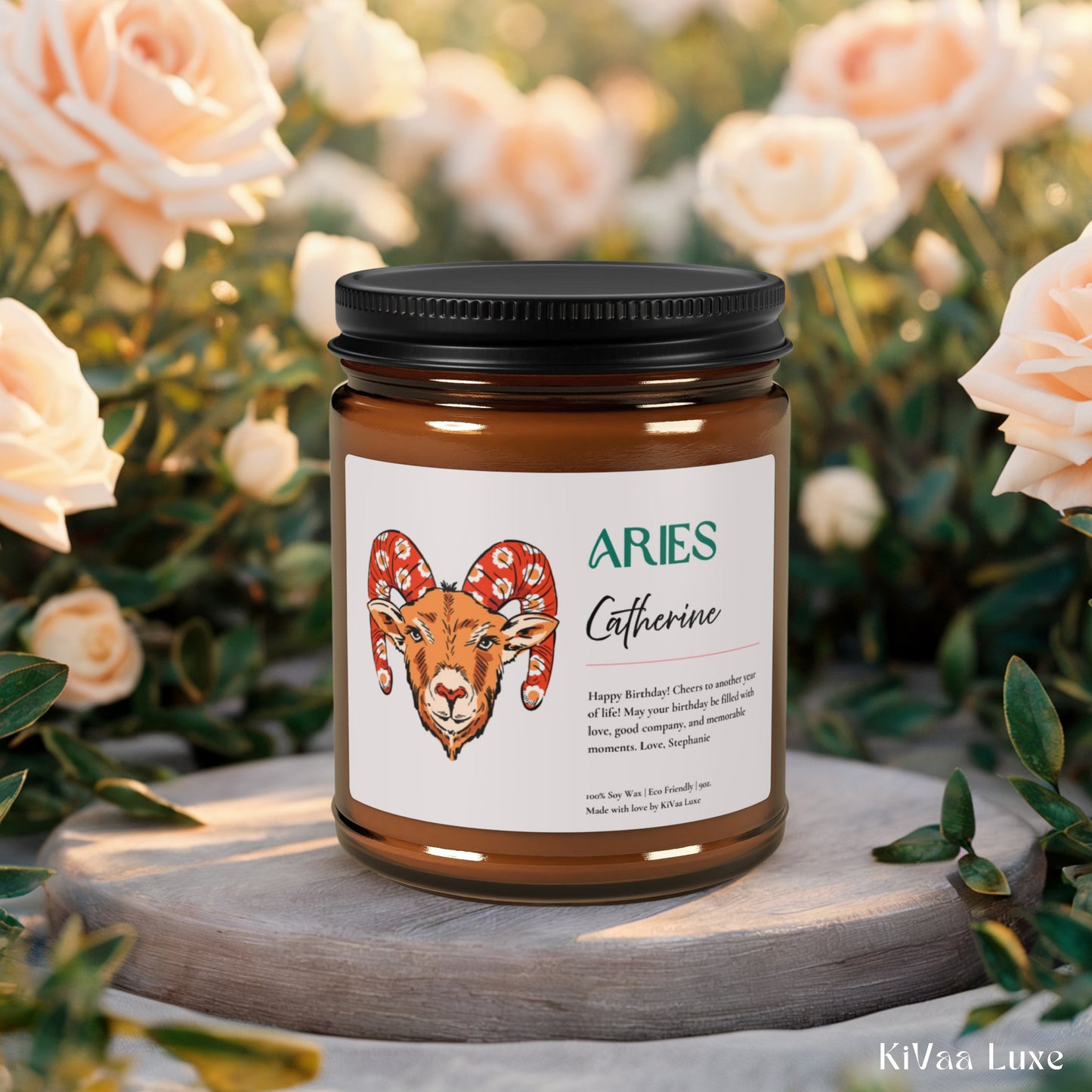 Personalized Zodiac Colorful Birthday Gift For Her Candle - Aries