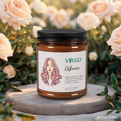 Personalized Zodiac Colorful Birthday Gift For Her Candle - Virgo