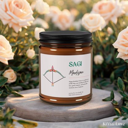 Personalized Zodiac Colorful Birthday Gift For Her Candle - Sagittarius