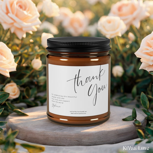 Thank You Gift for Bridal Shower Favors Personalized Candle