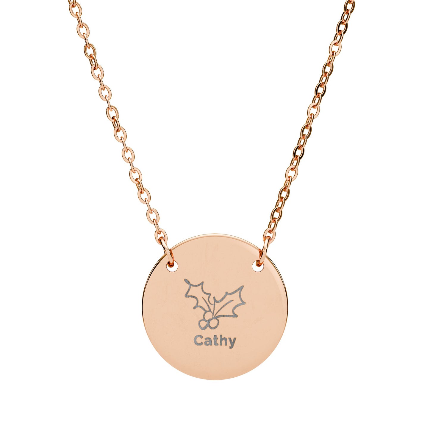 Personalized Engraved Birth Flower Necklace
