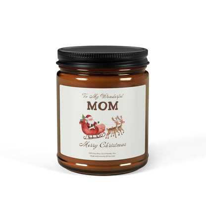 Mom Christmas Candle Gift • Santa & Reindeer Holiday Gift