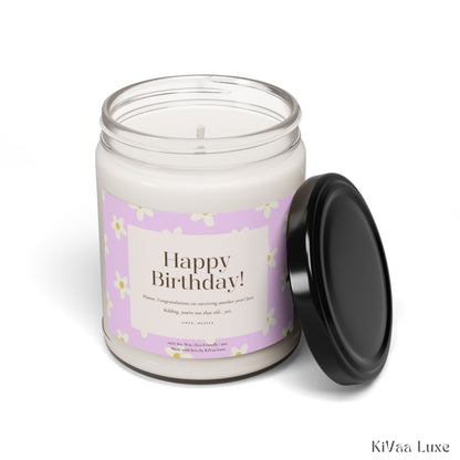 Personalized Floral Birthday Gift Candle