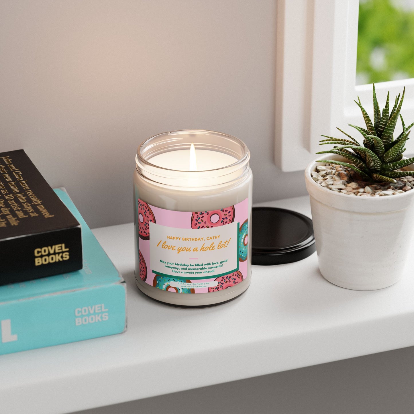 Personalized Donut Design Birthday Gift Candle