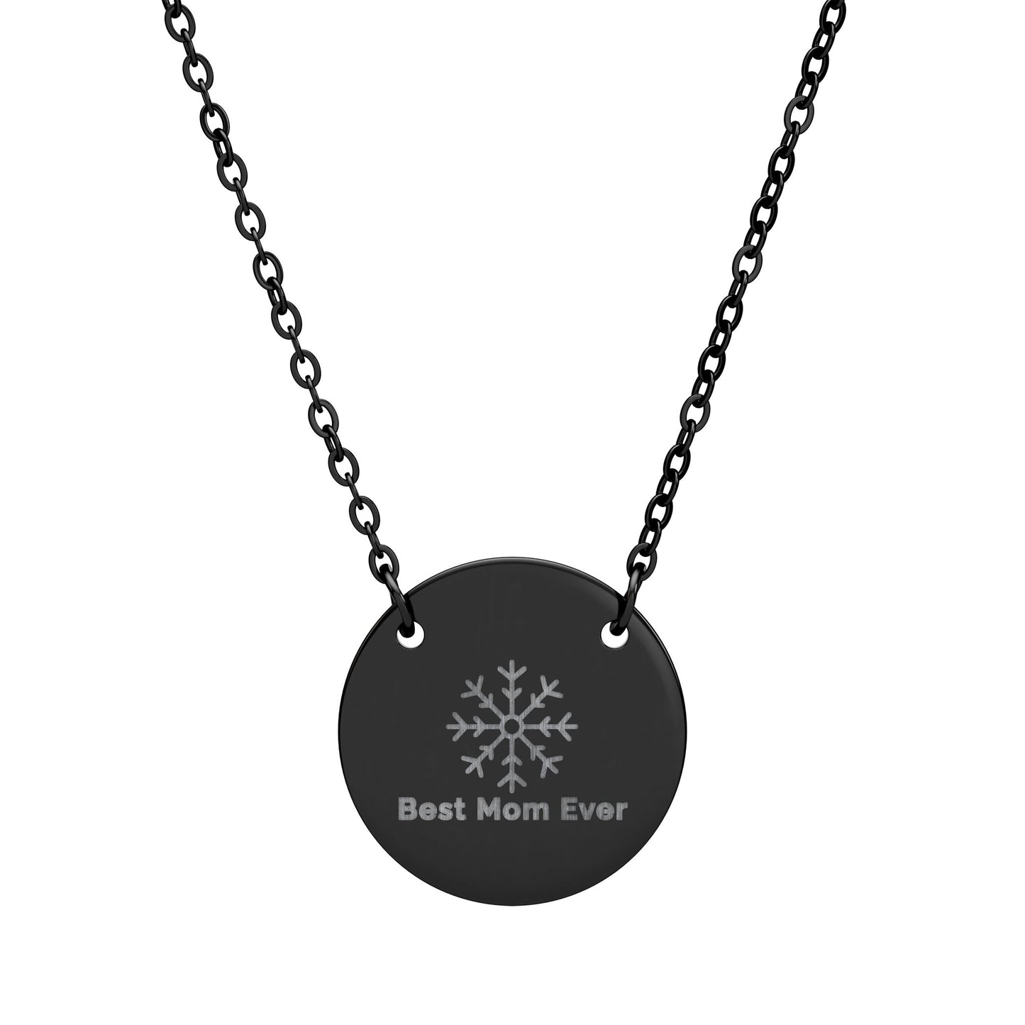 Christmas Mom Necklace – Engraved Snowflake Pendant