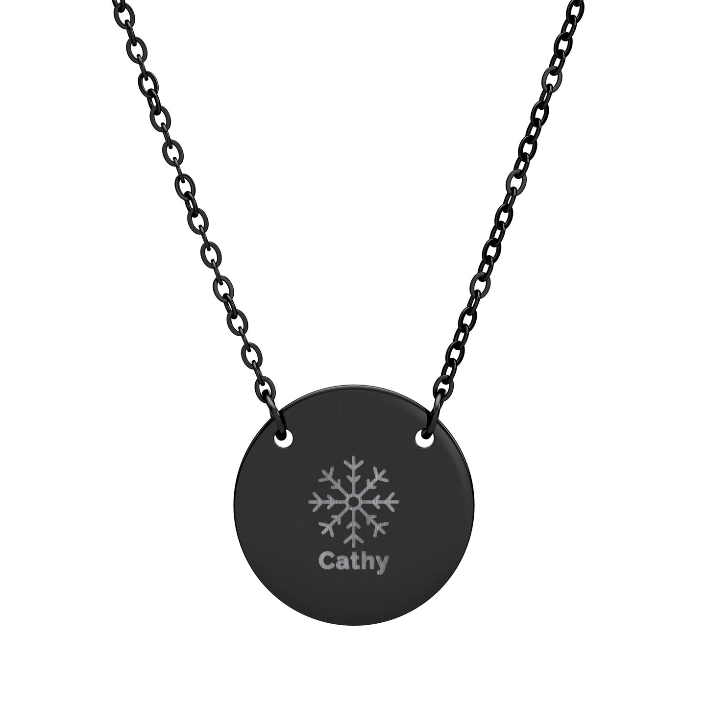 Personalized Minimal Engraved Snowflake Necklace