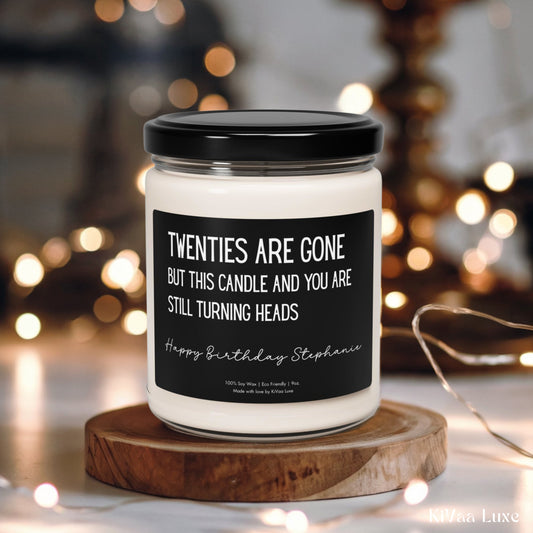 Personalized 30th Birthday Candle Gift - 'Twenties are gone'