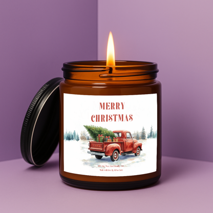 Merry Christmas Candle – Red Truck Christmas Candle Gift