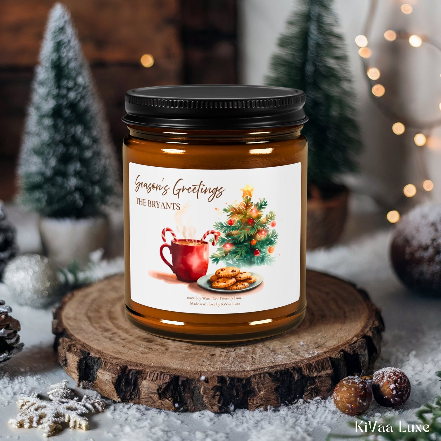Season’s Greetings Candle – Personalized Christmas Candle Gift
