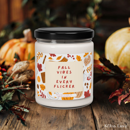 Fall Vibes Candle - Cinnamon Apple Spice Scented Candle Fall Favor