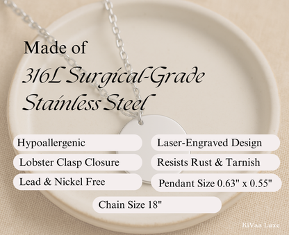 Personalized Heart Pendant Necklace – Handwritten or Custom Engraving