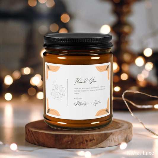 Thank You Gift for Baby Shower Favors Personalized Candle